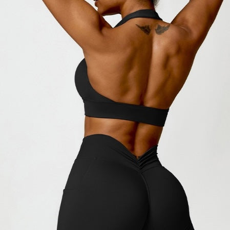 Stylish Backless Fasionable Crop Top - Black