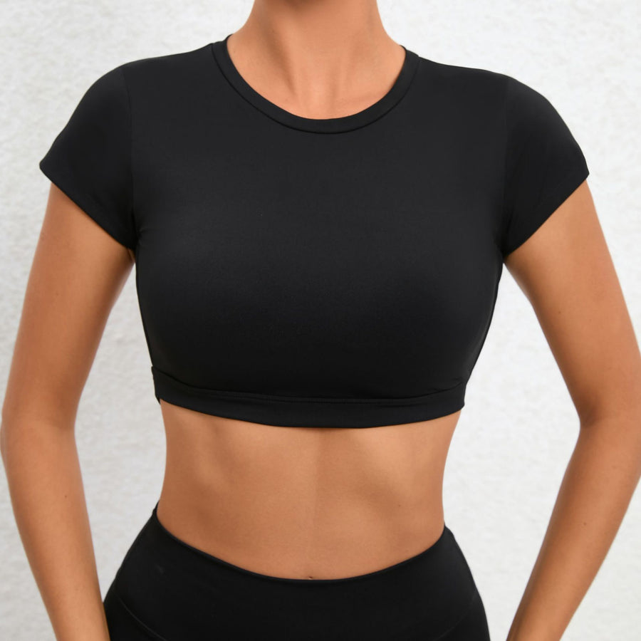 JESS Backless Stylish Crop Top - Black