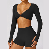 Long Sleeve Premium Short Set - Black