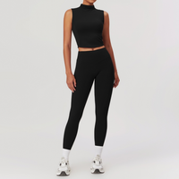 LILA Chic Vest Top Legging Set - Black