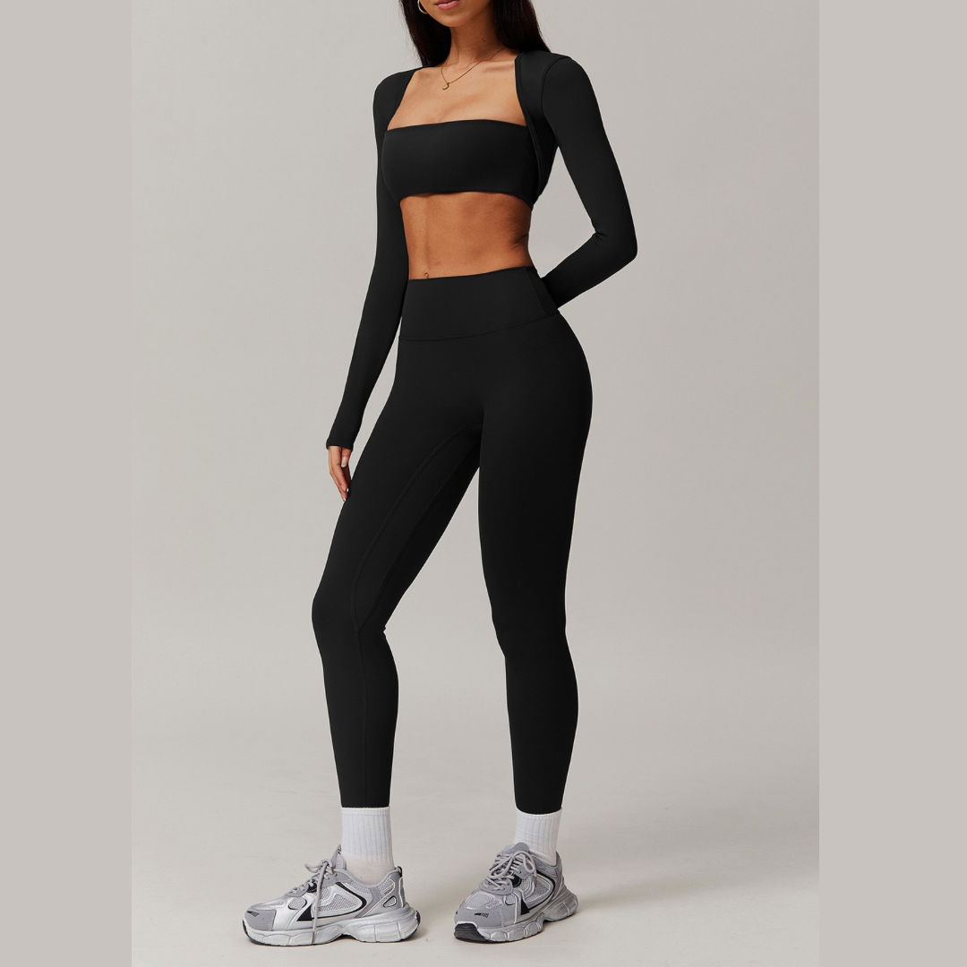 SleekFlex Strapless Legging Set - Black