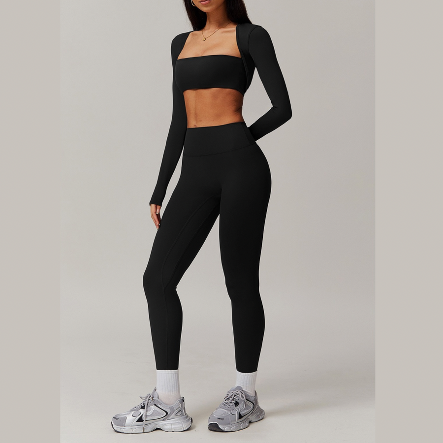 SleekFlex Strapless Legging Set - Black