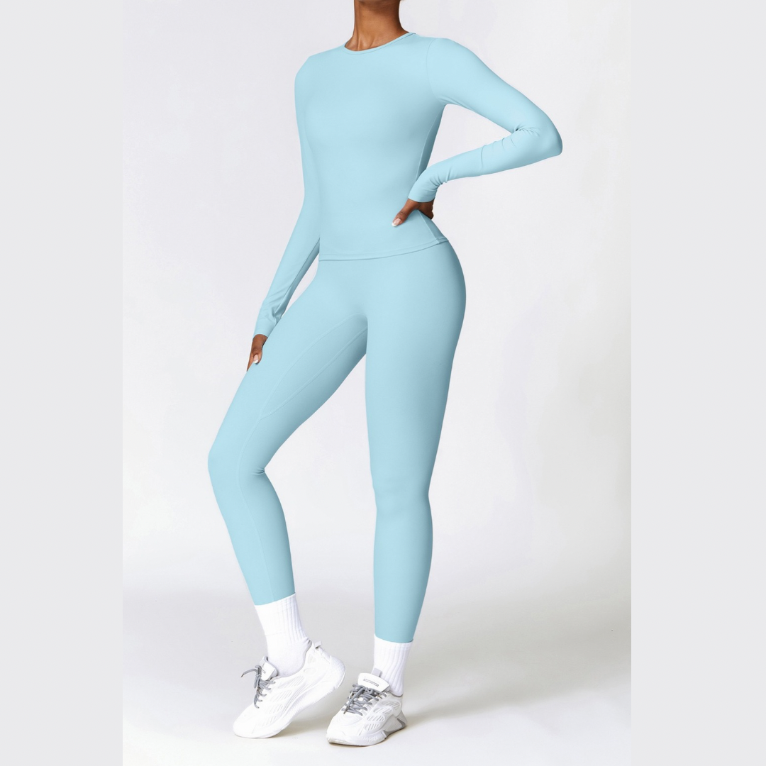 CHRISTIA Winter Long Sleeve Legging Set - Blue