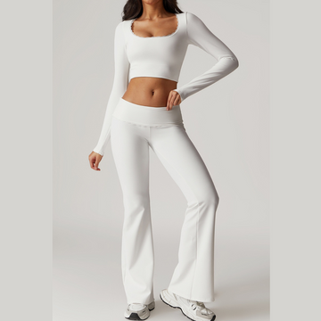 BONI Long Sleeve Top Legging Set - White