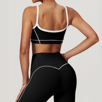 Birdy White Strap Stylish Sports Bra - Black