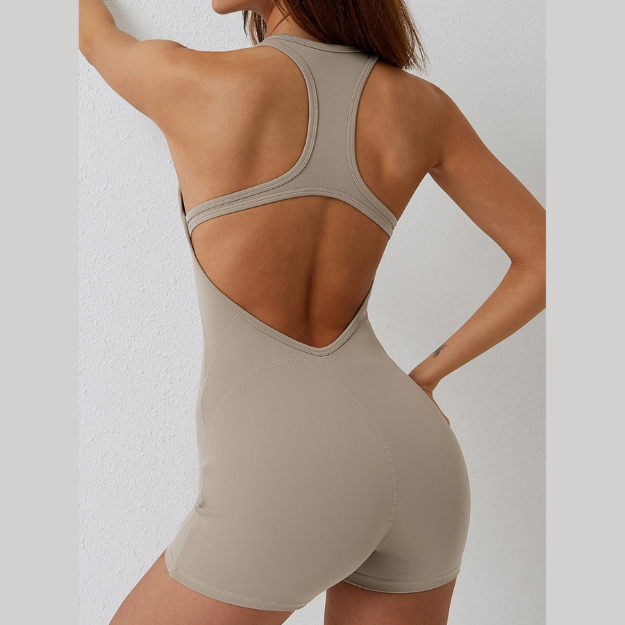 Classic Minimal Style Romper - Cement