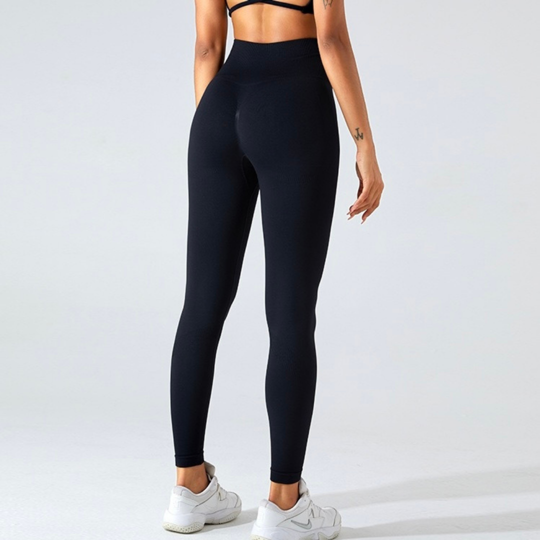 Slim Waist Scrunched Legging - Black