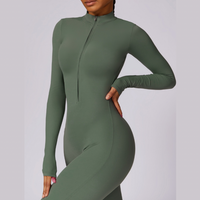 Classic Long-Sleeve Jumpsuit - Dark Green