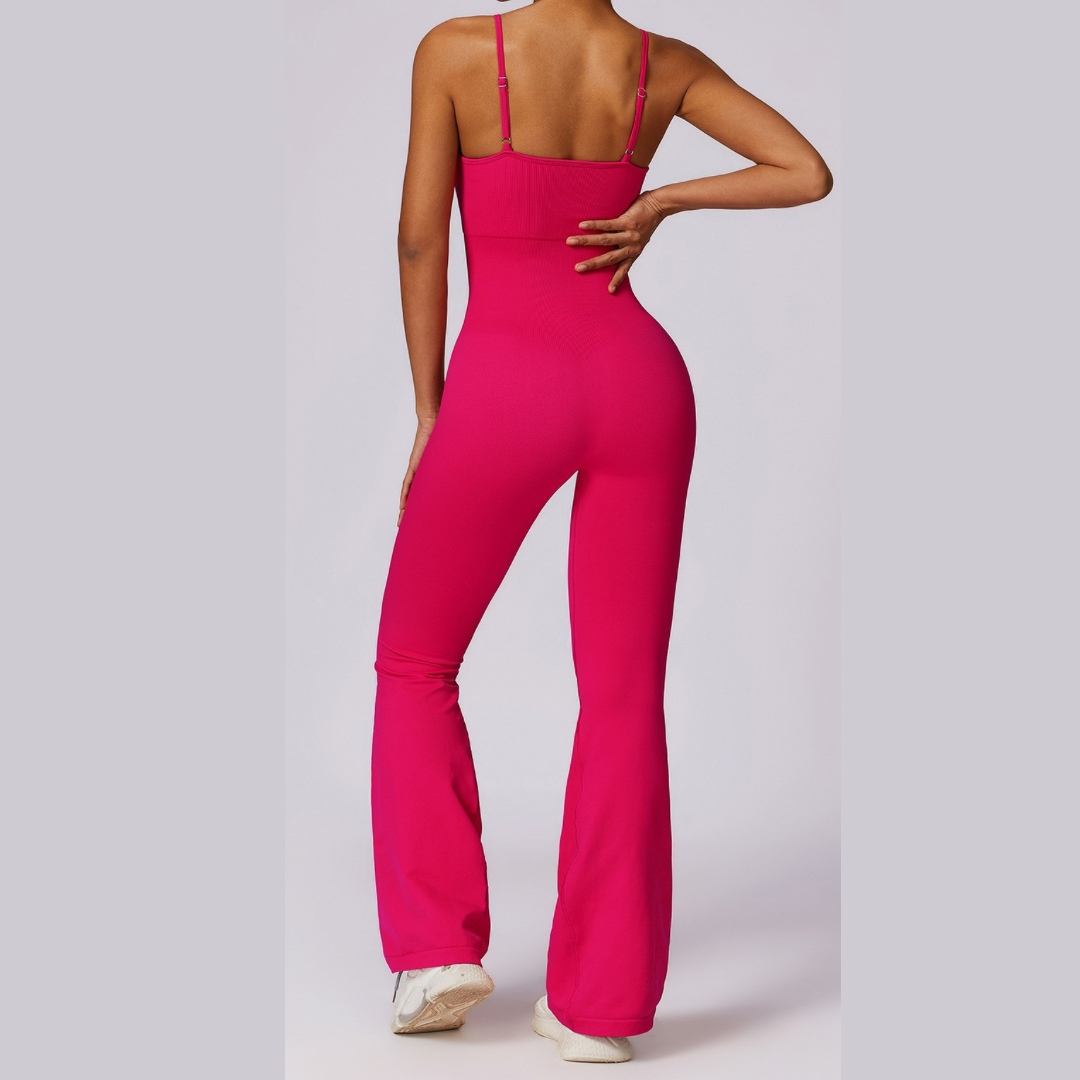 Seamless Premium Stylish Flared Jumpsuit - Rasberry