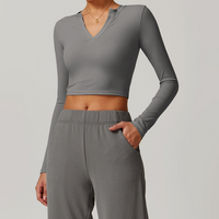 VERA Buttery Soft Long Sleeve Top - Grey