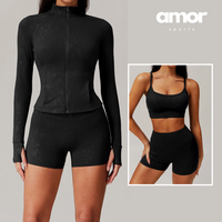 Elysian Glow 3pcs Sculpt Short Set - Black