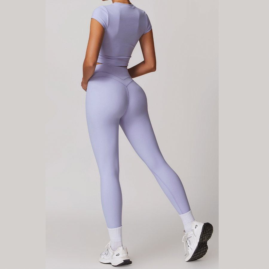 STELLA Short Sleeve Top Legging Set - Lavender