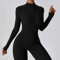 Classic Long-Sleeve Jumpsuit - Black