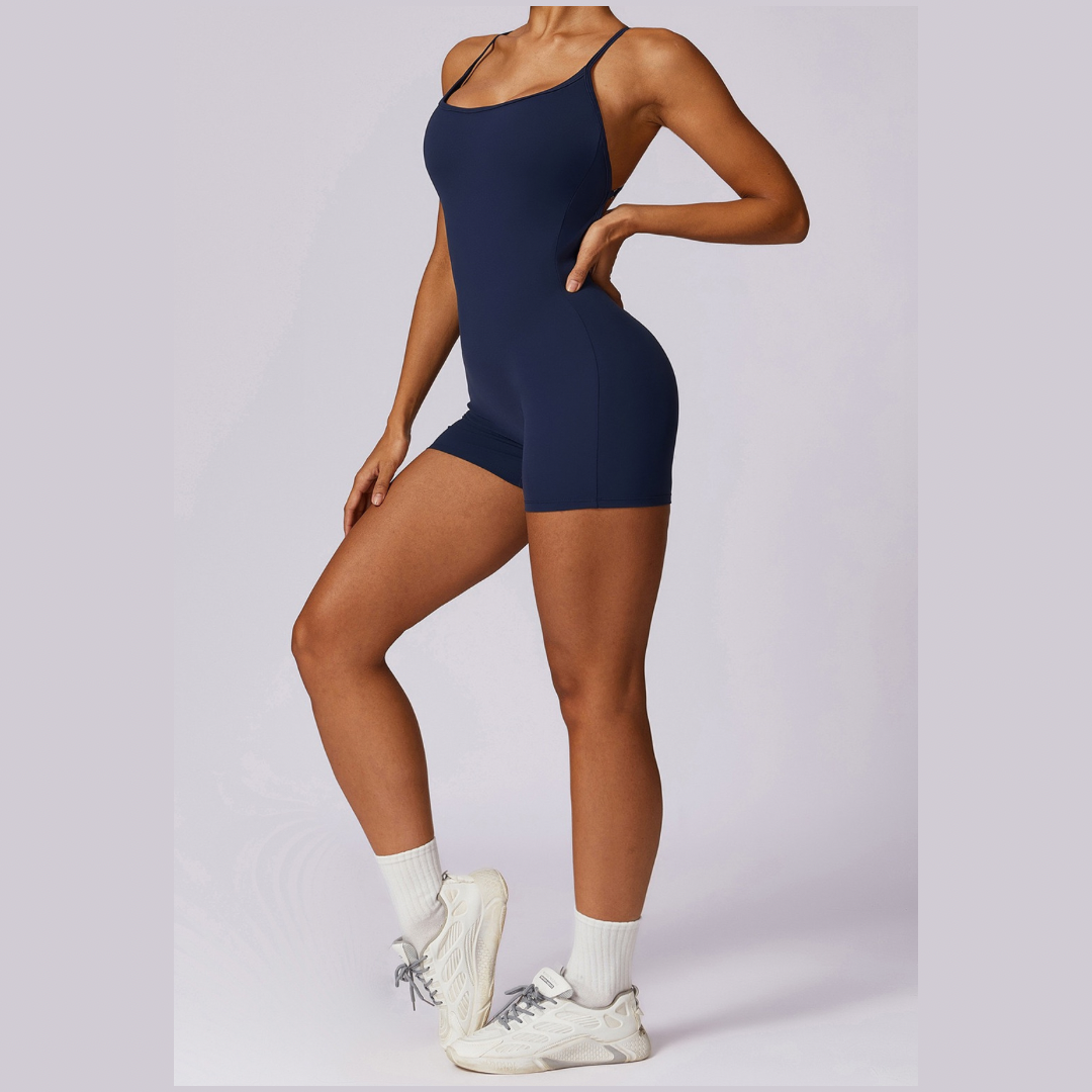 Summer Fashion Scruched Romper - Navy 