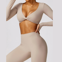 Sexy Long Sleeve Premium Legging Set - Nude