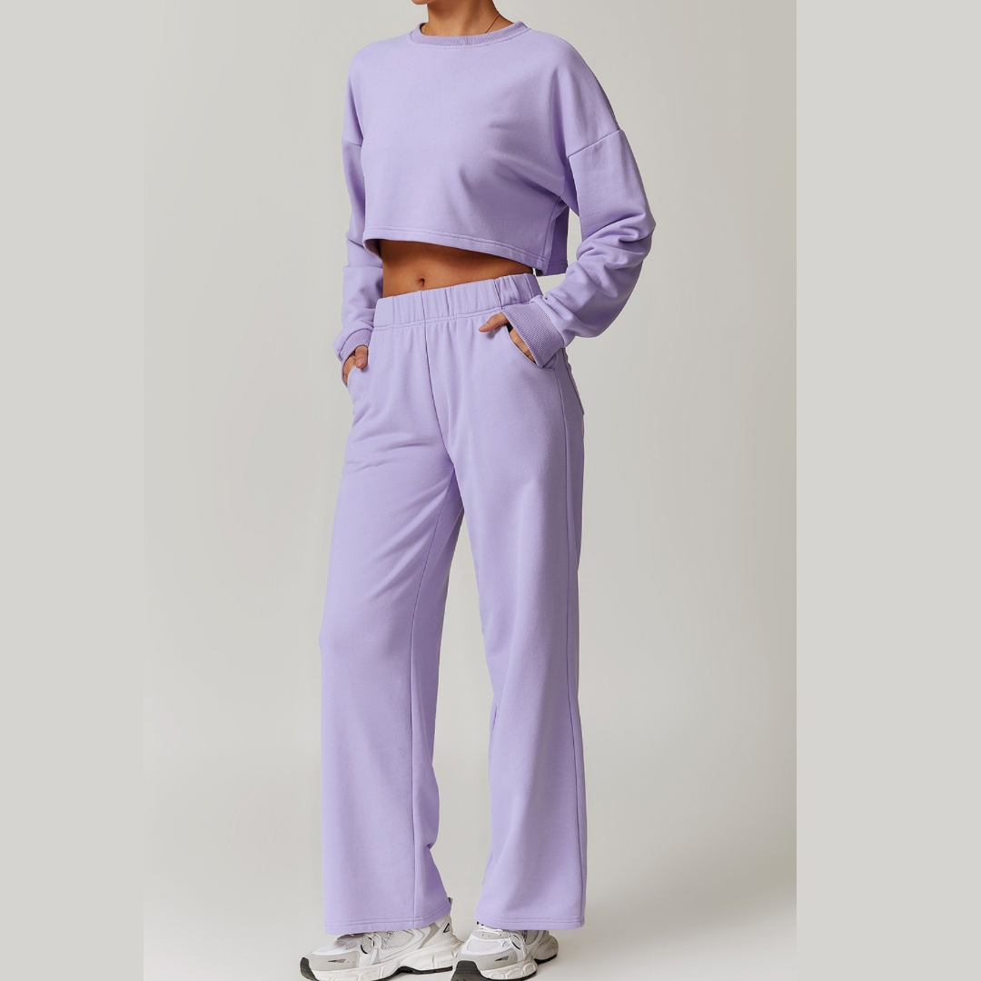 VERA 2 Pcs Open Back Winter Set - Lavender