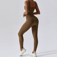 All Season Classic Ribbed Jumpsuit - Coffee Brown