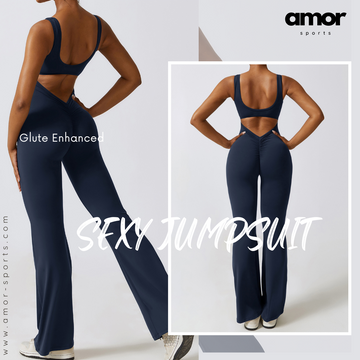 Sexy Stylish Bell Bottom Jumpsuit - Navy