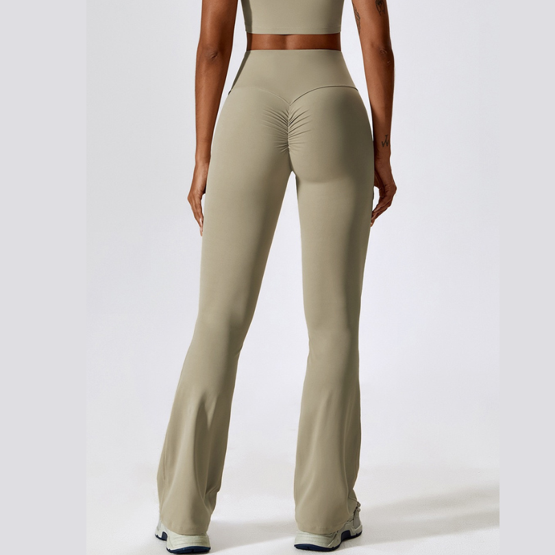 Fabulous Scrunch Flared Legging - Cream Grey