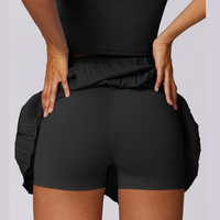 Cute Tennis Pleated Skirt - Black