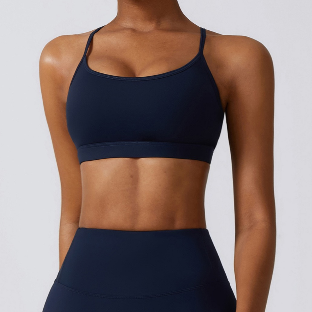 Stylish Cloud Soft Crop Top - Navy Blue