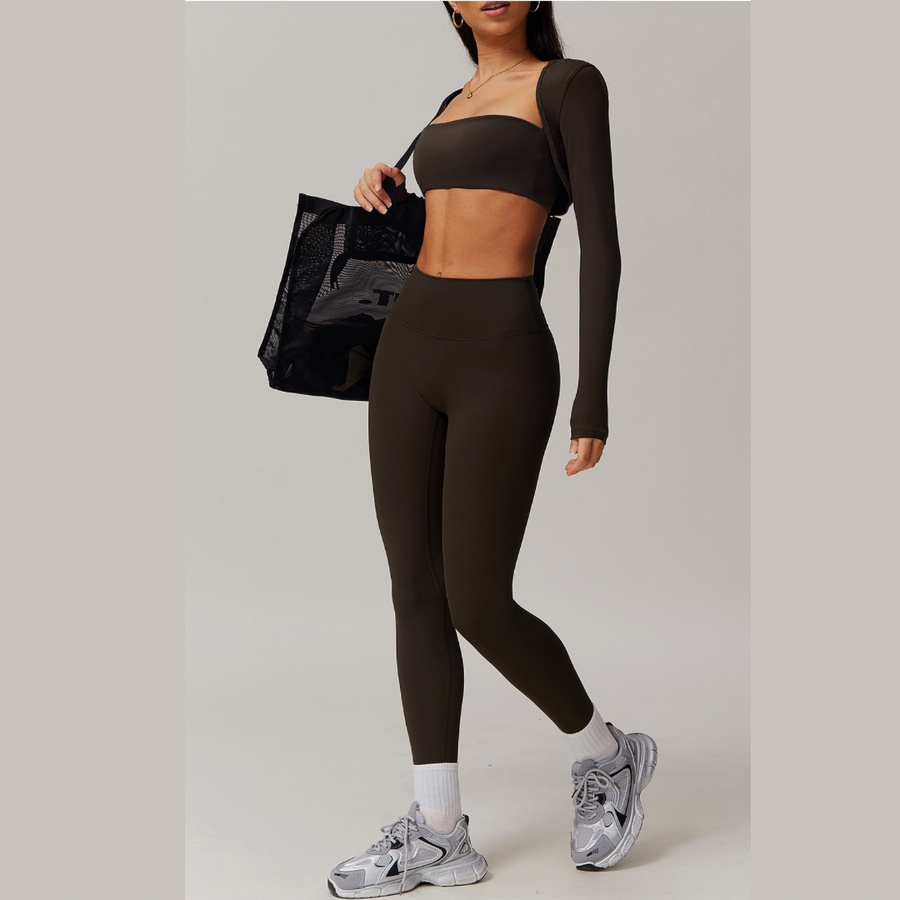 SleekFlex Strapless Legging Set - Dark Coffee