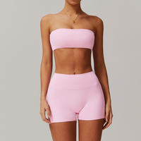 SleekFlex Strapless Top Short Set - Pink