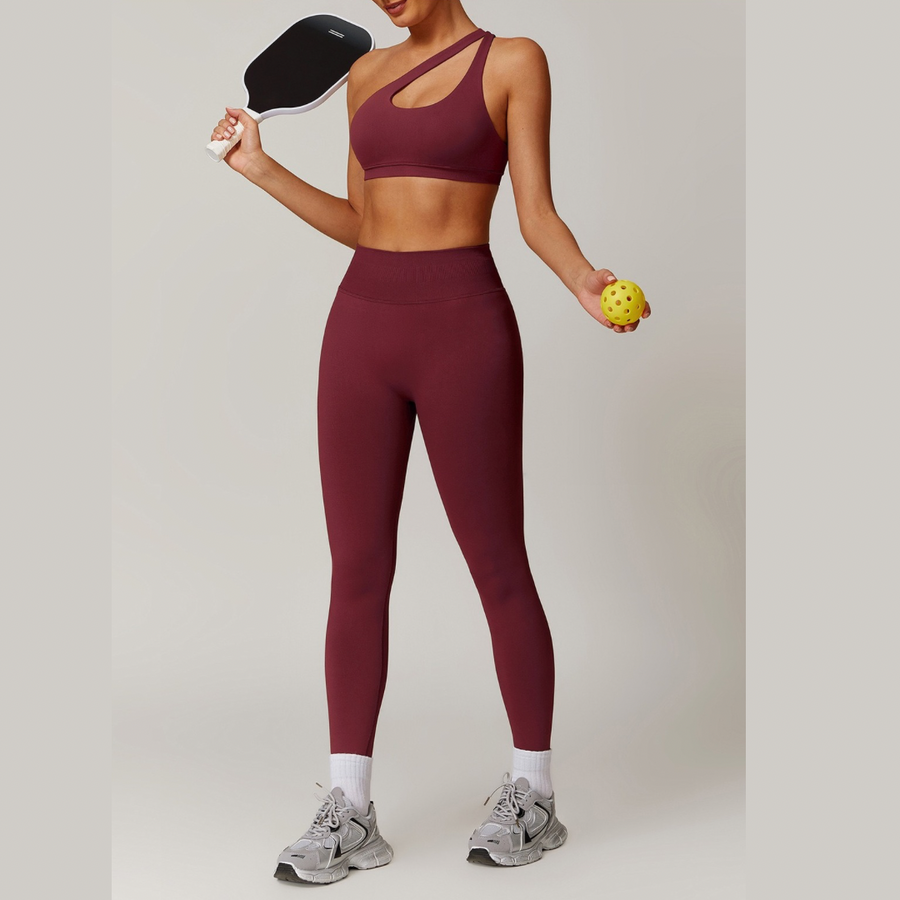 ATHENA Seamless Stylish Legging Set - Burgundy