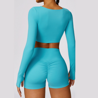 Long Sleeve Premium Short Set - Aqua Lake