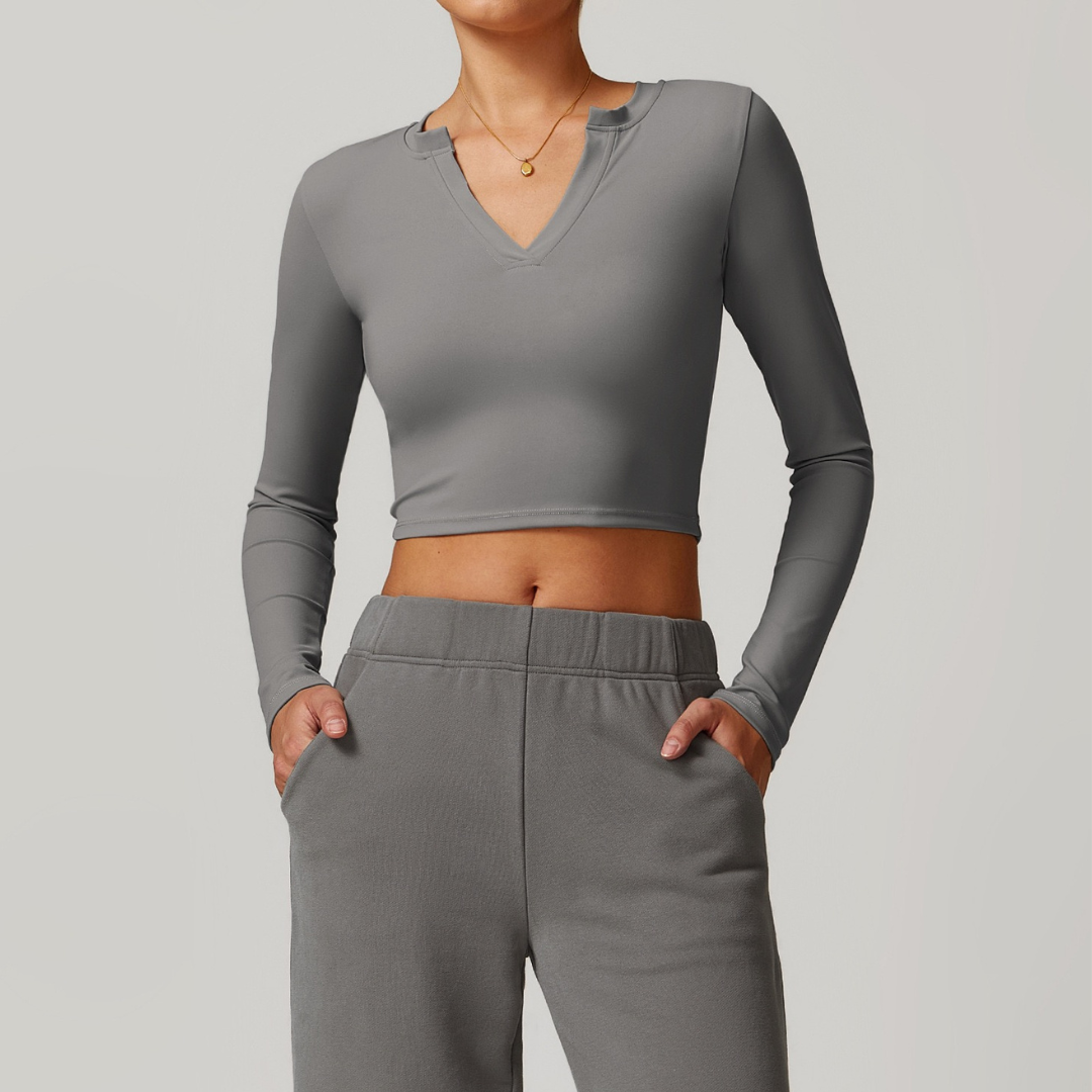 VERA Buttery Soft Long Sleeve Top - Grey