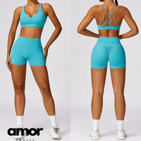 Stylish Back Premium Short Set - Aqua Lake