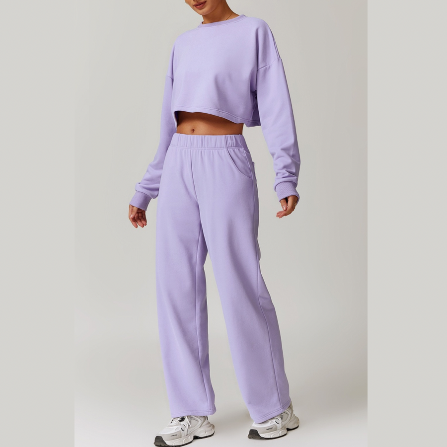 VERA 2 Pcs Open Back Winter Set - Lavender