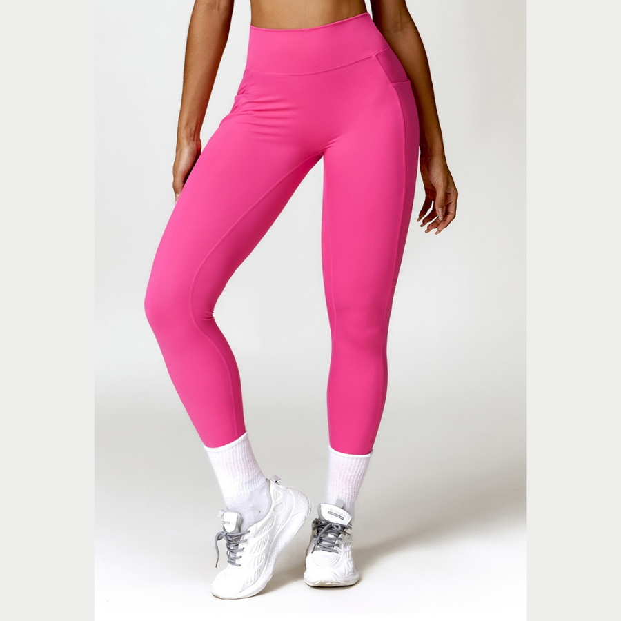 Premium V-Shape Scrunched Pocket Legging - Pink