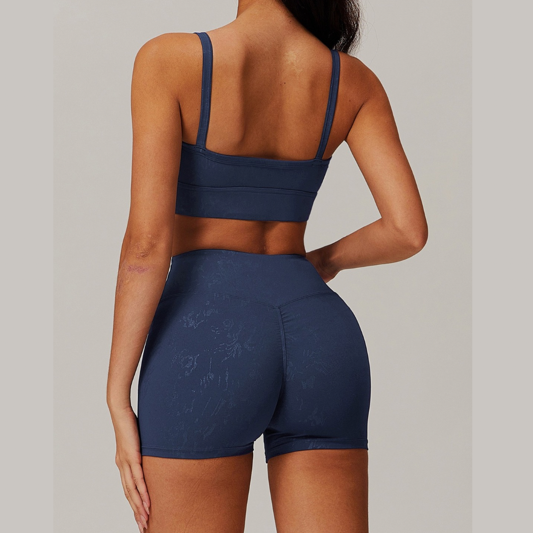 Elysian Glow Sculpt Short Set - Navy