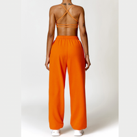 Backless Sexy Top Winter Pant Set - Orange