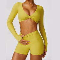 Long Sleeve Premium Short Set - Lemon Yellow