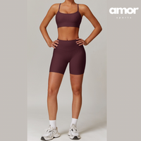 DALI Ribbed Premium Short Set - Burgundy