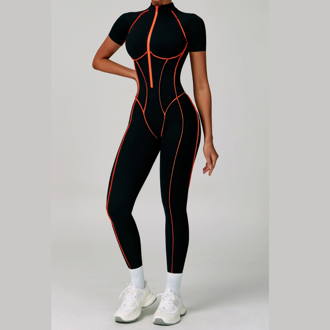 ENA Premium Jumpsuit- Black Orange