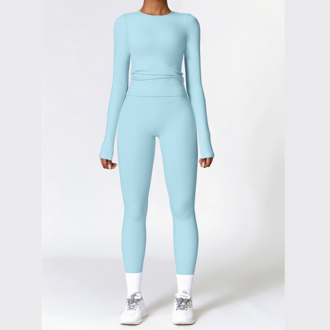 CHRISTIA Winter Long Sleeve Legging Set - Blue