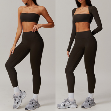 SleekFlex Strapless Legging Set - Dark Coffee