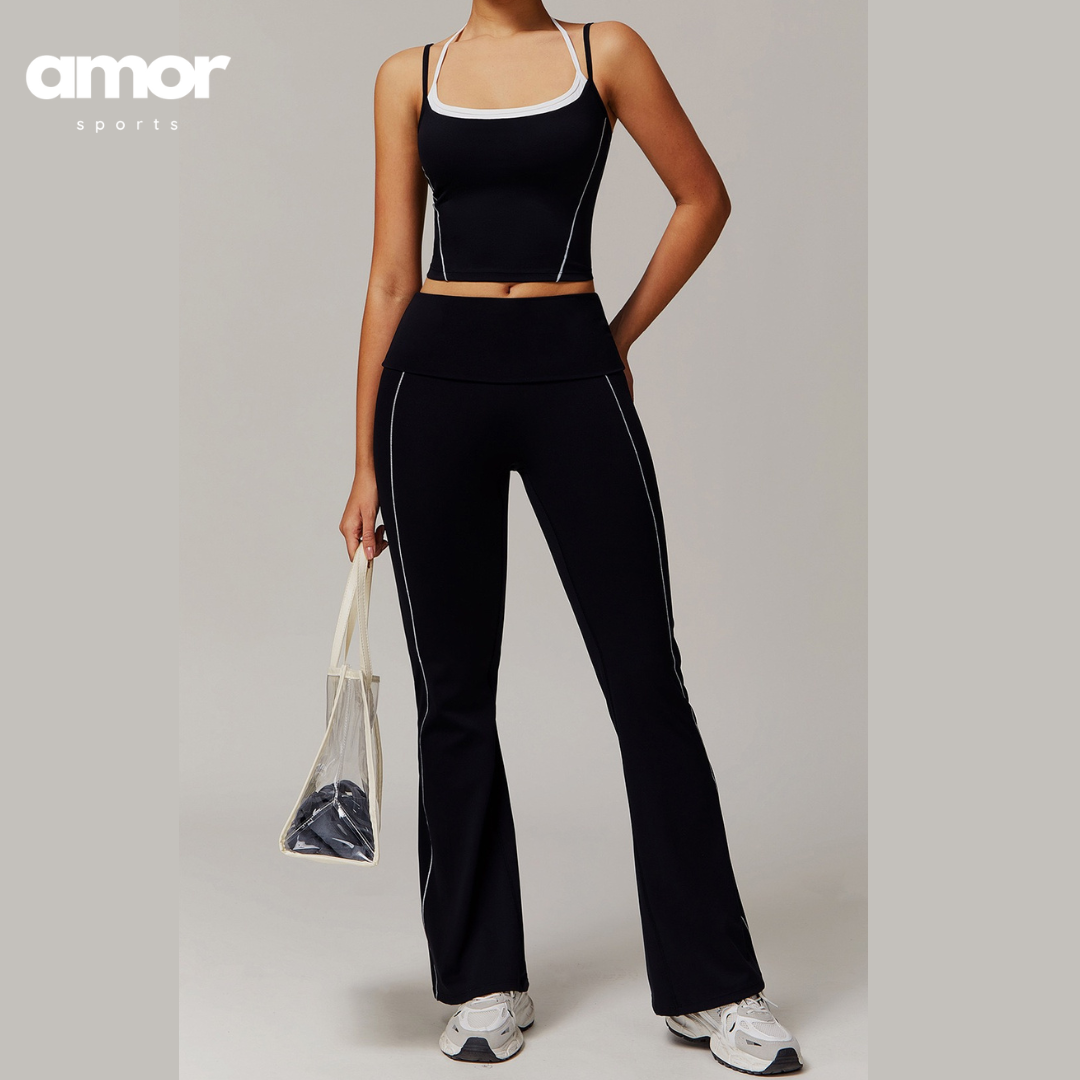 MAYA Premium Flared Legging Set - Black