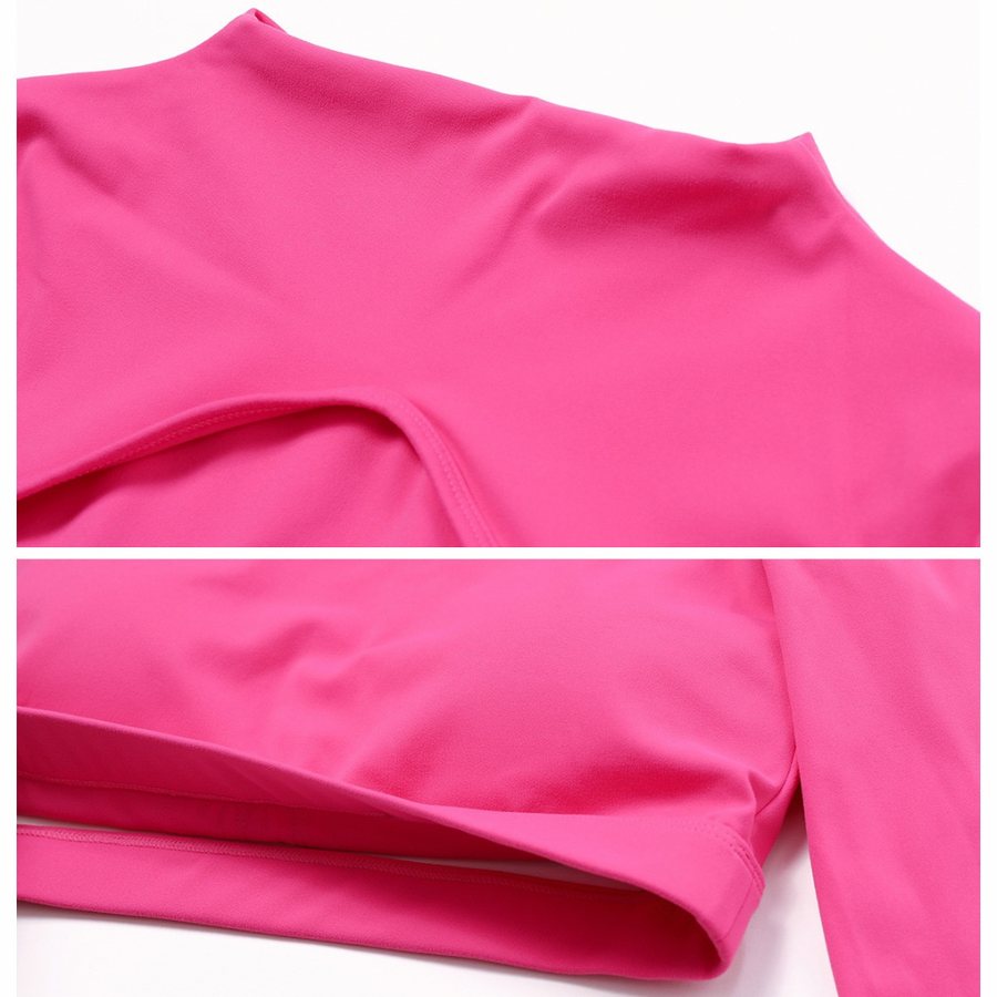 Elegant Long Sleeve Premium Short Set - Pink