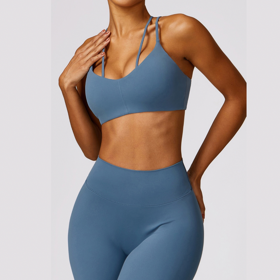 Unique Design Scrunch Skinny Legging Set - Dusty Blue