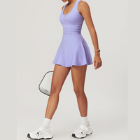 ANYA Tennis Zipped Stylish One Piece Sports Dress - Lavender