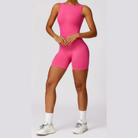 Seamless Deep-V Romper - Ροζ