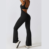 Sexy Stylish Bell Bottom Jumpsuit - Black