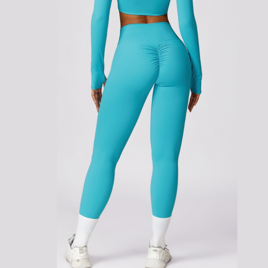 Sexy Style Skinny Scrunched Legging - Turquoise