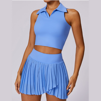 Vest Top Cute Tennis Set Set - Μπλε 