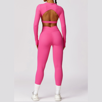 Elegant Long Sleeve Premium Legging Set - Pink