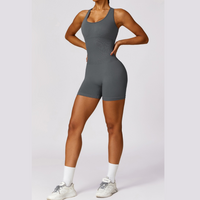 Seamless Cross Back Romper - Grey